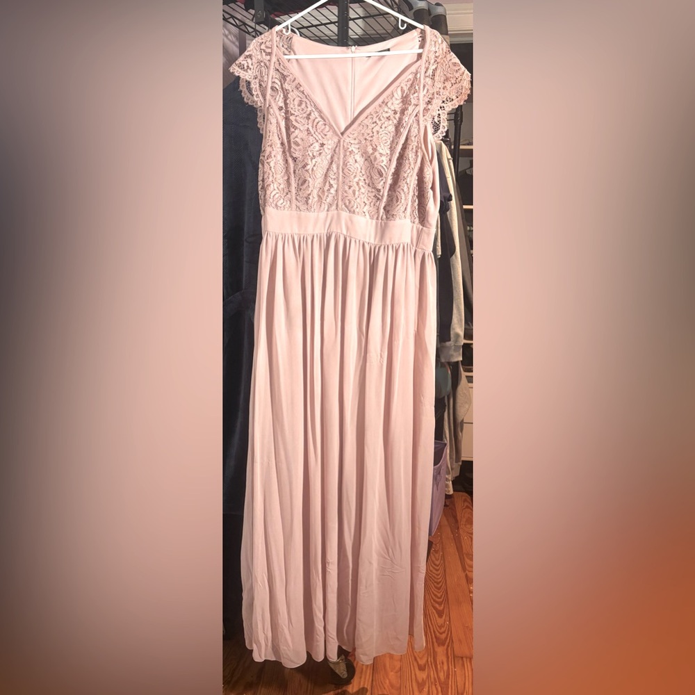 Light pink long formal dress
